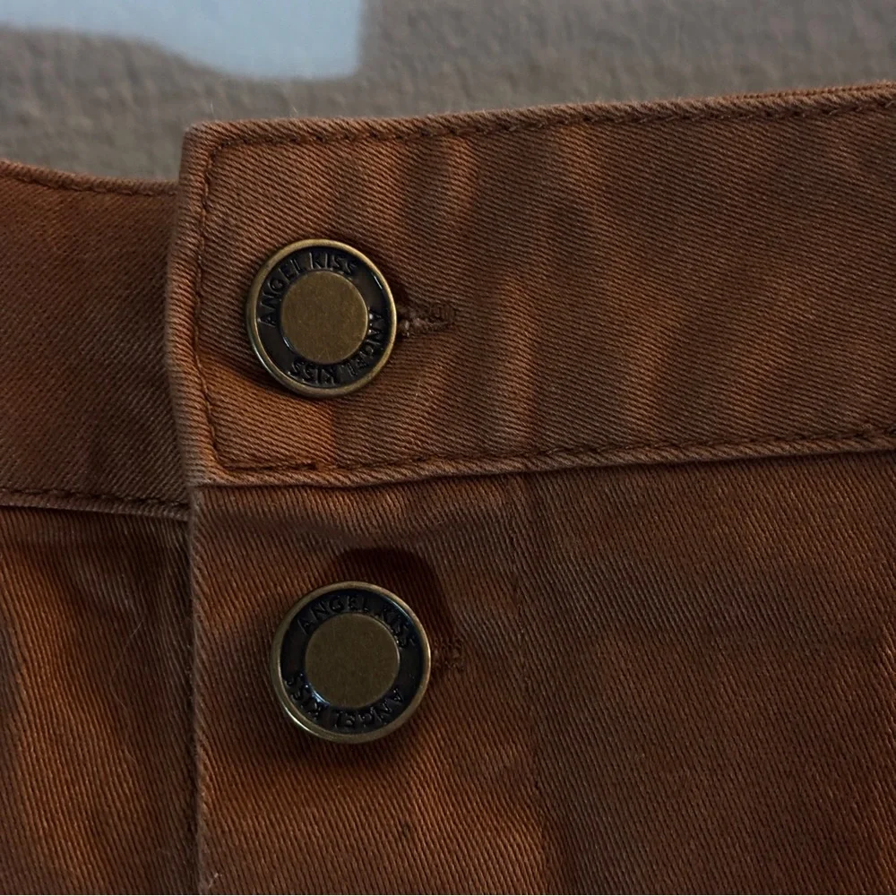Angel Kiss Copper Button-Front Mini Skirt